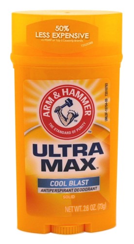 Arm & Hammer Deodorant 2.6oz Solid Ultra Max Cool Blast (13434)<br><br><br>Case Pack Info: 12 Units