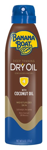 Banana Boat Deep Tanning Spray Dry Oil 6oz Spf#4 Coconut Oil (13482)<br><br><span style="color:#FF0101"><b>12 or More=Unit Price $9.37</b></span style><br>Case Pack Info: 12 Units