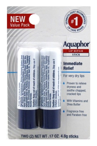 Aquaphor Lip Repair Stick 0.17oz Twin (6 Pieces) (13599)<br><br><br>Case Pack Info: 8 Units