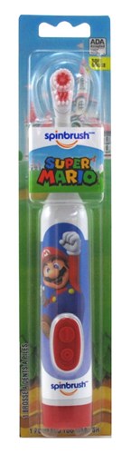 Spinbrush Powered Toothbrush Super Mario Soft (13689)<br><br><br>Case Pack Info: 24 Units