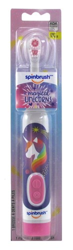 Spinbrush Powered Toothbrush Unicorns Soft (13690)<br><br><br>Case Pack Info: 24 Units