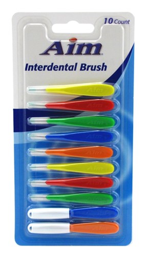 Aim Interdental Brush 10 Count (12 Pieces) (13694)<br><br><br>Case Pack Info: 4 Units