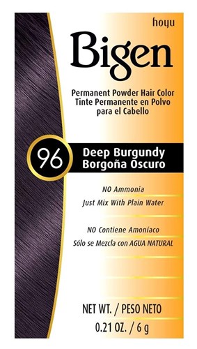 Bigen Powder Hair Color #96 Deep Burgundy 0.21oz (13992)<br><br><br>Case Pack Info: 144 Units