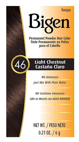 Bigen Powder Hair Color #46 Light Chestnut 0.21oz (13995)<br><br><br>Case Pack Info: 144 Units