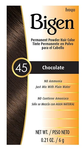 Bigen Powder Hair Color #45 Chocolate 0.21oz (13996)<br><br><br>Case Pack Info: 144 Units