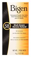 Bigen Powder Hair Color #58 Black Brown 0.21oz (14020)<br><br><br>Case Pack Info: 144 Units