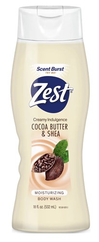 Zest Body Wash Cocoa Butter & Shea Moisturizing 18oz (14077)<br><br><br>Case Pack Info: 6 Units