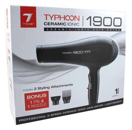 Tyche Typhoon 1900 Dryer Ceramic Ionic (14387)<br><br><br>Case Pack Info: 12 Units