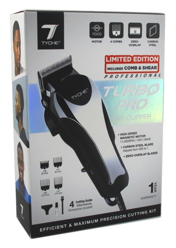 Tyche Turbo Pro Hair Clipper Kit 4 Attachments Included (14396)<br><br><br>Case Pack Info: 12 Units