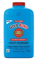 Gold Bond Foot Powder Maximum Strength Medicated 4oz (15119)<br><br><span style="color:#FF0101"><b>12 or More=Unit Price $3.68</b></span style><br>Case Pack Info: 24 Units