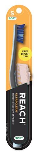 Reach Toothbrush Ultra Clean Soft W/ Cap (6 Pieces) Asst Colors (15298)<br><br><br>Case Pack Info: 12 Units