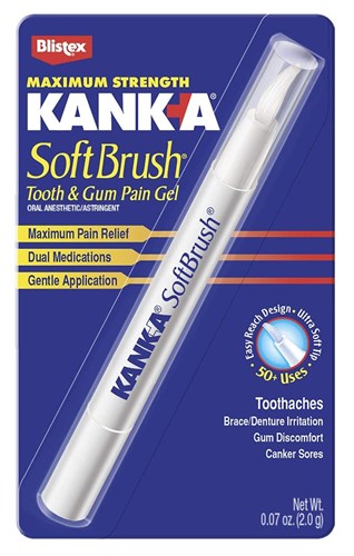 Kank-A Soft Brush Tooth & Gum Pain Gel 0.07oz Max Strength (15687)<br><br><br>Case Pack Info: 36 Units