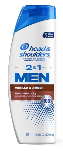 Head & Shoulders Men Shampoo 2-In-1 Vanilla & Amber 12.5oz (15916)<br><br><br>Case Pack Info: 6 Units