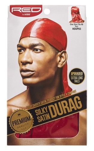 Kiss Red Durag Silky Satin Red Extra Long Tails (12 Pieces) (15977)<br><br><br>Case Pack Info: 6 Units