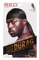 Kiss Red Durag Silky Satin Black One Size Fits All (12 Pieces) (15978)<br><br><br>Case Pack Info: 6 Units