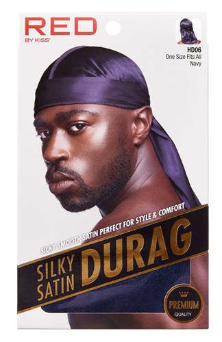 Kiss Red Durag Silky Satin Navy Extra Long Tails (12 Pieces) (15980)<br><br><br>Case Pack Info: 6 Units