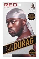 Kiss Red Durag Silky Satin Gray Extra Long Tails (12 Pieces) (15984)<br><br><br>Case Pack Info: 6 Units