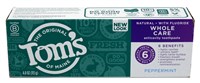 Toms Toothpaste Whole Care Peppermint 4oz (16617)<br><br><br>Case Pack Info: 24 Units