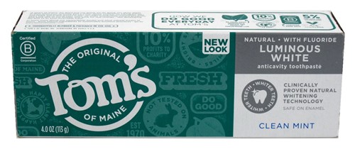 Toms Nat Toothpaste Luminous White Clean Mint 4oz (16620)<br><br><br>Case Pack Info: 24 Units