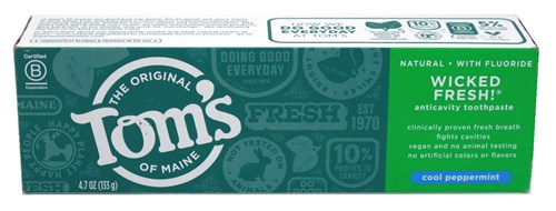 Toms Nat Toothpaste Wicked Fresh Cool Peppermint 4.7oz (16621)<br><br><br>Case Pack Info: 24 Units