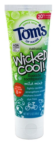 Toms Nat Toothpaste Kids 5.1oz Wicked Cool Mild Mint 8+ (16627)<br><br><br>Case Pack Info: 24 Units