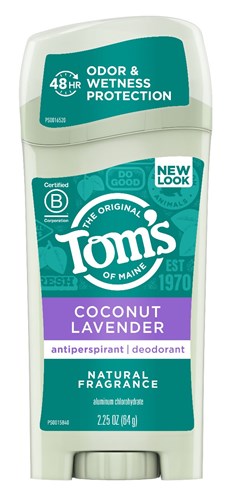 Toms Nat Deodorant Stick Coconut Lavender 2.25oz (16636)<br><br><br>Case Pack Info: 12 Units