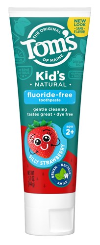 Toms Toothpaste Kids 5.1oz Fluoride-Free Silly Strawberry (16645)<br><br><br>Case Pack Info: 24 Units