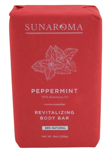 Sunaroma Soap Bar Peppermint Rosemary Oil 8oz (17034)<br><br><br>Case Pack Info: 36 Units