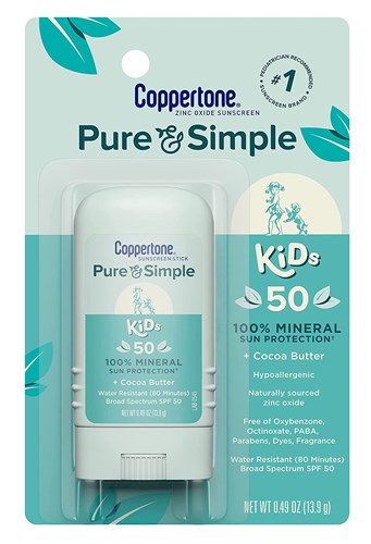 Coppertone Spf#50 Kids Pure & Simple Sunscreen Stick 0.49oz (17232)<br><br><span style="color:#FF0101"><b>6 or More=Unit Price $6.82</b></span style><br>Case Pack Info: 12 Units