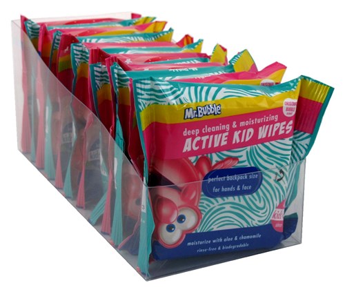 Mr Bubble Active Kid Wipes 15 Count (12 Pieces) (17521)<br><br><br>Case Pack Info: 4 Units