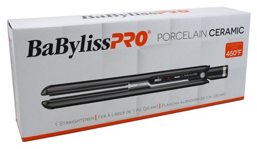 Babyliss Pro Flat Iron 1Inch Porcelain Ceramic (17612)<br><br><span style="color:#FF0101"><b>3 or More=Unit Price $34.57</b></span style><br>Case Pack Info: 6 Units