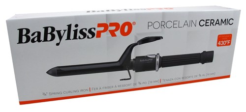 Babyliss Pro Curl Iron 3/4Inch Spring Porcelain Ceramic (17619)<br><br><span style="color:#FF0101"><b>3 or More=Unit Price $30.31</b></span style><br>Case Pack Info: 6 Units