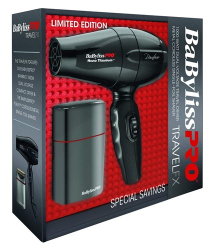 Babyliss Pro Nano Titanium Dryer Bambino+Shaver Travelfx (17662)<br> <span style="color:#FF0101">(ON SPECIAL 25% OFF)</span style><br><span style="color:#FF0101"><b>2 or More=Special Unit Price $23.72</b></span style><br>Case Pack Info: 6 Units