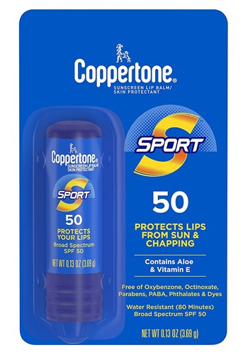 Coppertone Spf#50 Sport Lip Balm Aloe & Vitamin-E 0.13oz (18198)<br><br><span style="color:#FF0101"><b>6 or More=Unit Price $3.75</b></span style><br>Case Pack Info: 24 Units