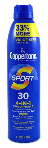 Coppertone Spf#30 Sport 4-In-1 Performance Spray 7.3oz Value (18230)<br><br><span style="color:#FF0101"><b>6 or More=Unit Price $11.54</b></span style><br>Case Pack Info: 12 Units