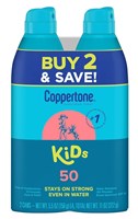 Coppertone Spf#50 Kids Spray 5.5oz Twin Pack (18247)<br><br><span style="color:#FF0101"><b>6 or More=Unit Price $16.44</b></span style><br>Case Pack Info: 12 Units