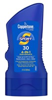 Coppertone Spf#30 Sport 4-In-1 Performance Lotion 3oz (18333)<br><br><span style="color:#FF0101"><b>6 or More=Unit Price $3.27</b></span style><br>Case Pack Info: 12 Units