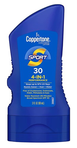 Coppertone Spf#30 Sport 4-In-1 Performance Lotion 3oz (18333)<br><br><span style="color:#FF0101"><b>6 or More=Unit Price $3.27</b></span style><br>Case Pack Info: 12 Units