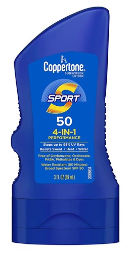 Coppertone Spf#50 Sport 4-In-1 Performance Lotion 3oz (18334)<br><br><span style="color:#FF0101"><b>6 or More=Unit Price $3.27</b></span style><br>Case Pack Info: 12 Units