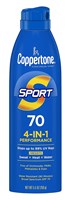 Coppertone Spf#70 Sport 4-In-1 Performance Spray 5.5oz (18401)<br><br><span style="color:#FF0101"><b>6 or More=Unit Price $10.23</b></span style><br>Case Pack Info: 12 Units