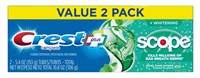 Crest Toothpaste 5.4oz Plus Scope Value Pk 2 Minty Fresh (18669)<br><br><br>Case Pack Info: 6 Units