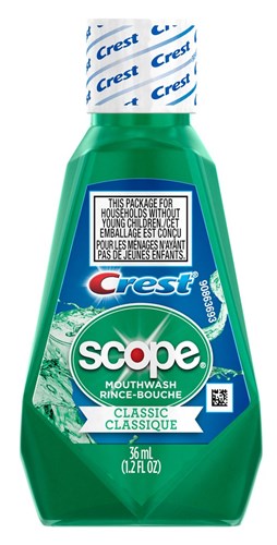 Crest Mouthwash Scope 1.2oz Classic (12 Pieces) (18708)<br><br><br>Case Pack Info: 4 Units