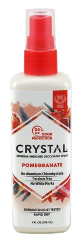 Crystal Deodorant Spray 4oz Pomegranate (18861)<br><br><span style="color:#FF0101"><b>12 or More=Unit Price $4.49</b></span style><br>Case Pack Info: 72 Units