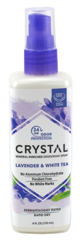 Crystal Deodorant Spray 4oz Lavender & White Tea (18862)<br><br><span style="color:#FF0101"><b>12 or More=Unit Price $4.33</b></span style><br>Case Pack Info: 72 Units