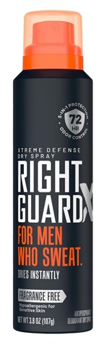 Right Guard Xtreme Defense Dry Spray Fragrance-Free 3.8oz Men (18916)<br><br><br>Case Pack Info: 12 Units