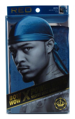 Kiss Red Durag Bow Wow Power Wave Velvet Blue (3 Pieces) (19509)<br><br><br>Case Pack Info: 24 Units