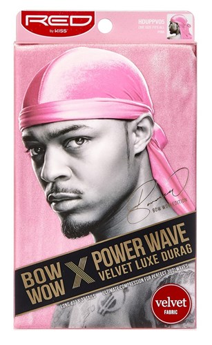 Kiss Red Durag Bow Wow Power Wave Velvet Pink (3 Pieces) (19512)<br><br><br>Case Pack Info: 24 Units