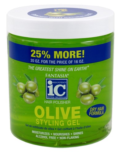 Fantasia Gel 20oz Bonus Olive Oil (Dry Hair Formula) (21532)<br><br><br>Case Pack Info: 6 Units