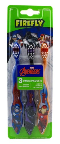 Firefly Toothbrush Avengers Soft 3 Count (6 Pieces) (22163)<br><br><br>Case Pack Info: 4 Units
