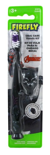 Firefly Toothbrush Avengers Black Panther W/Cap Soft(12 Pieces) (22165)<br><br><br>Case Pack Info: 4 Units